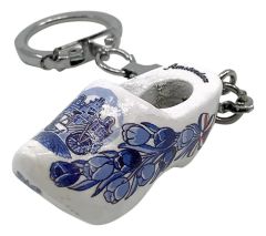 Keychain Canal Houses 1 Delft Blue wooden clog