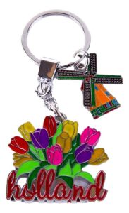 Keychain with Dutch tulips