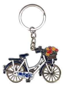 Sleutelhanger Fiets Draaiende Wielen Holland - DB/Zilver
