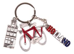Keychain charms bicycle Holland - red
