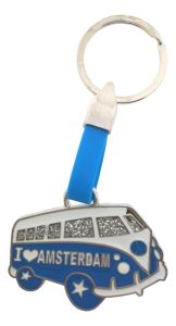 Keychain "VW Bus Blue - Amsterdam"