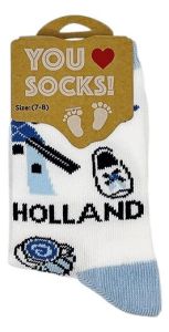 Children's socks "Delft Blue", 7-8 years