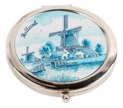 Spiegeldoosje ets Holland - delftsblauw