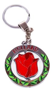Keyring Large Spinner Tulip Holland - Red