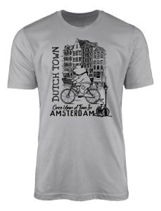 Unisex T-Shirt Dutch Town Grijs