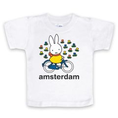 T-Shirt Miffy with Bicycle in Amsterdam and Tulips / 128