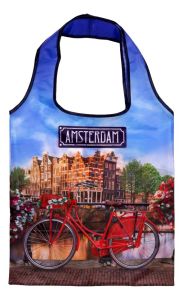 Foldable Bag "Amsterdam Bike on Bridge"
