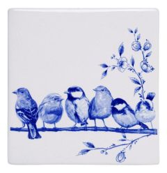 Tile Forest birds, 13 cm