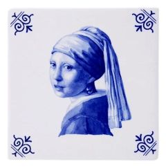 Tile Girl with Pearl, 13 cm