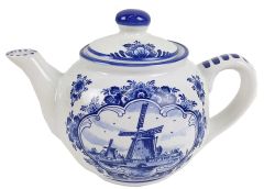 Theepot Delfts blauw, Molen en Bloem