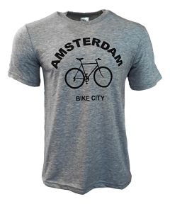 Unisex T-Shirt "Amsterdam Bike City" - Grijs