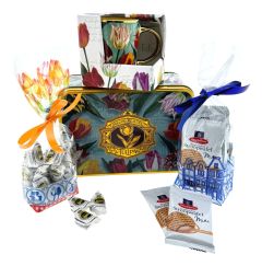 Gift Tin of Tulips Green, Cookies, Mug & Candy