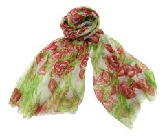 Scarf "Tulip green/red"