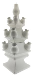 Three Piece Tulip White Vase, 40 cm