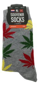 Men's socks "Weed Gray / Red / Yellow"