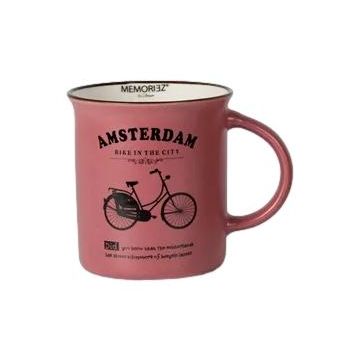 Mok Memoriez - Amsterdamse Fietsen - Mat Fuchsia, Groot