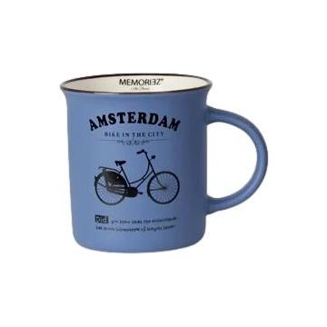 Mug Memoriez - Amsterdam Bicycles - Matte Iris Blue, Large