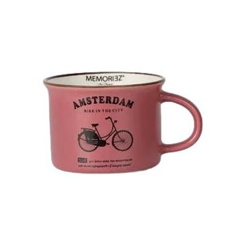 Mok Memoriez - Hollandse Fiets  - Fuchsia Matte Rose - Klein