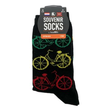 Dames Sokken "Fietsen Groen/Geel/Rood"  35-41