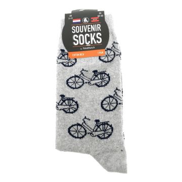 Heren Sokken "Grijs met Fietsen" - 40-46