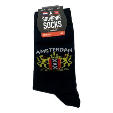 Heren Sokken "Wapen van Amsterdam" Zwart 40-46