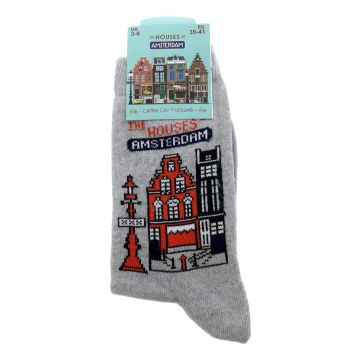 Dames Sokken "Houses of Amsterdam Rood"  35-41
