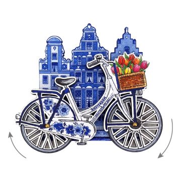 Magneet Amsterdam Fiets Delfts blauw 