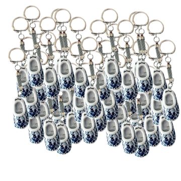 Sleutelhanger 1 delftsblauw houten klompje, 120 stuks