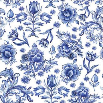 Pakje Servetten "Delfts Blauwe Bloemen" (20 stuks)