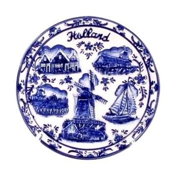 Wandbord Delfts blauw Holland, 10 cm (klein)