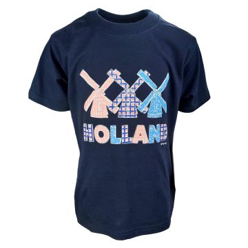 Kinder T-Shirt Molen Patch Navy
