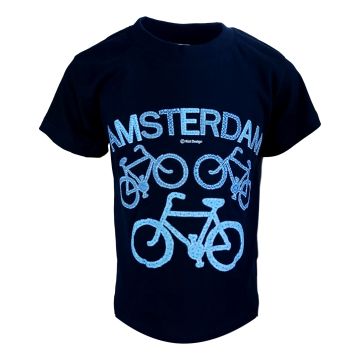 Kinder T-shirt Fiets Amsterdam Navy
