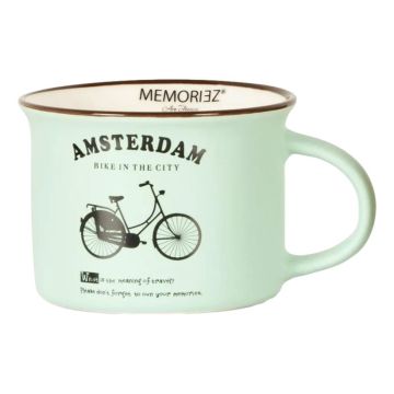 Mok Memoriez - Amsterdamse Fiets - Mat Mint - Klein