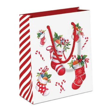 Cadeautasje X-Mas stockings wit
