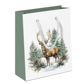 Cadeautasje Winter stag wit