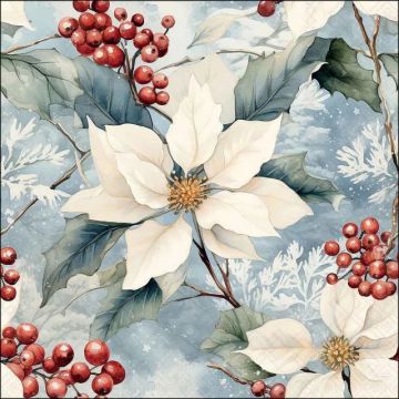 Pakje Servetten Winter Poinsettia