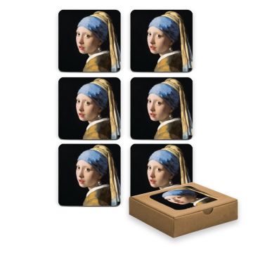 Coaster Box Girl with Pearl (6 pieces)