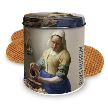 Blikje stroopwafels Melkmeisje, Vermeer
