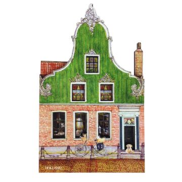 Koelkastmagneet Zaans Huisje "fiets Holland"