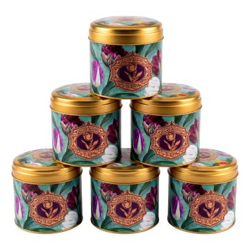Stroopwafelblik "Tulpen Groen"  - 6 stuks