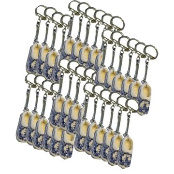 Sleutelhanger 1 DB keramisch klompje,  60 stuks