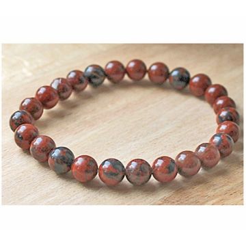Armband 8mm rood-bruine Jaspis kralen