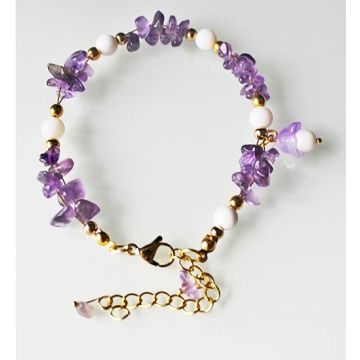 Armband amethist splitkralen