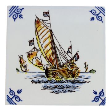 Tegel "Schip, Traditioneel 1", 11 cm