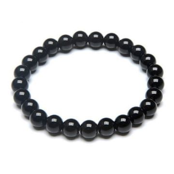 Armband 8mm zwarte jade, 20cm
