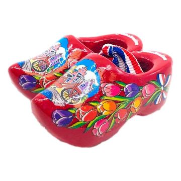 Set of wooden clogs Amsterdam 6 cm, Red