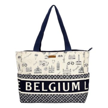 Shopper België - Blauw / Beige