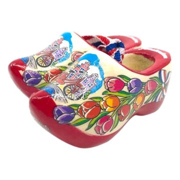 Set of wooden clogs Amsterdam 6 cm, Red Sole