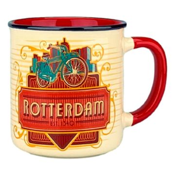 Beker vintage skyline klein Rotterdam – Rood - Klein