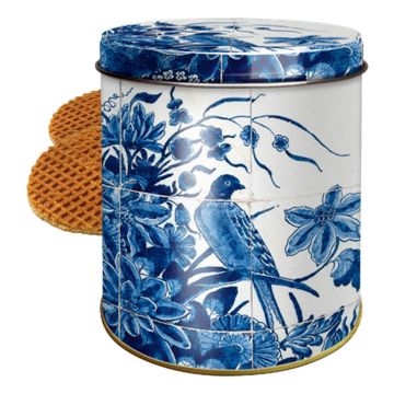 Blikje stroopwafels Delfts Blauw